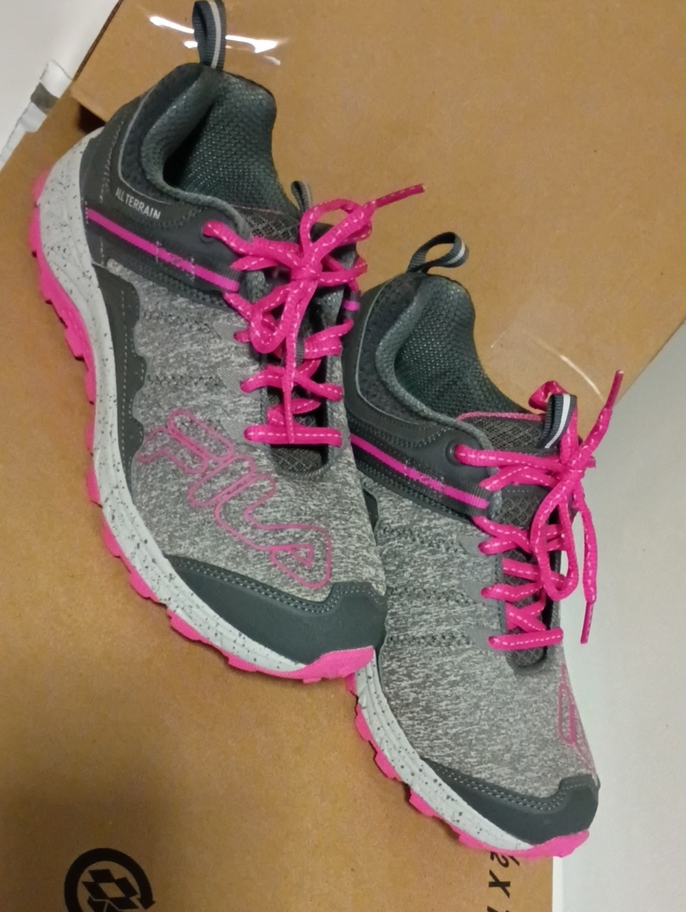 Fila Gray and Pink Women's All-Terrain Sneakers